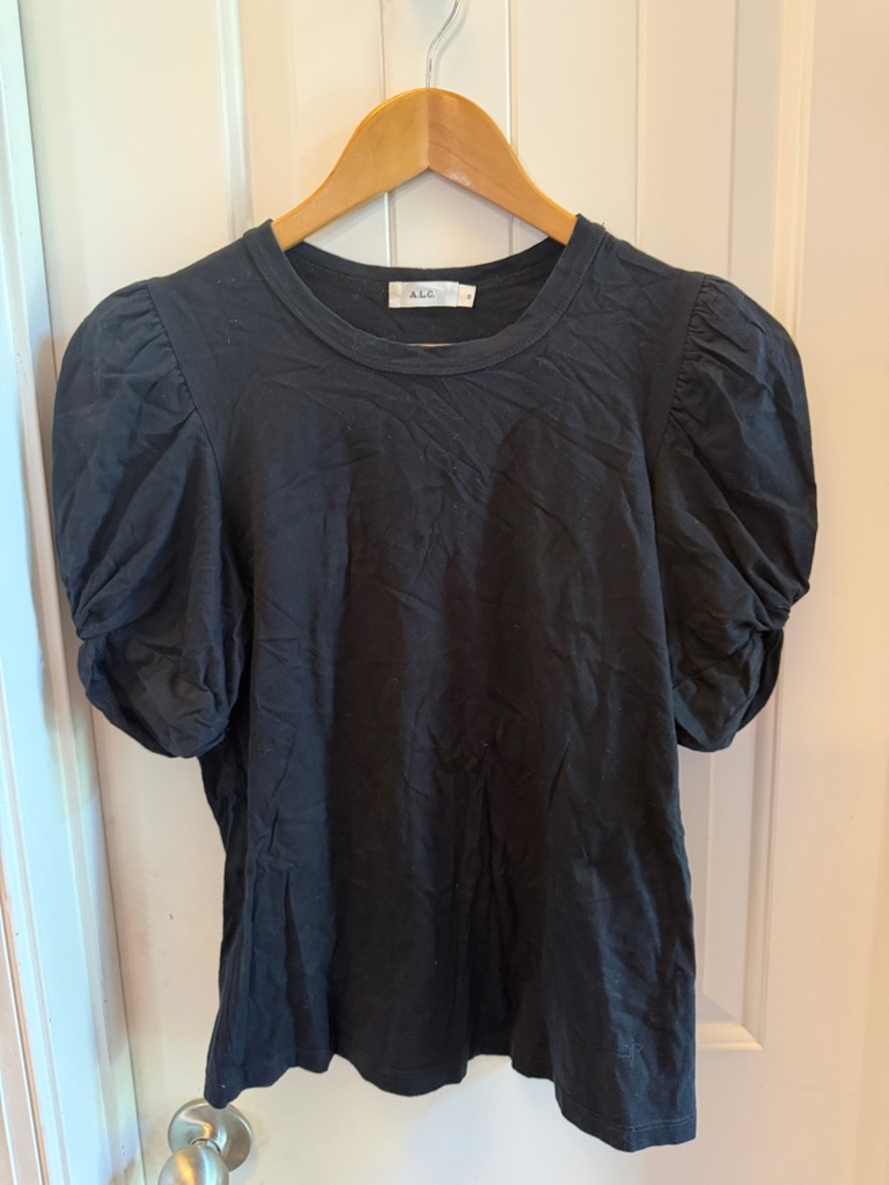 A.L.C. Puff sleeve black tee